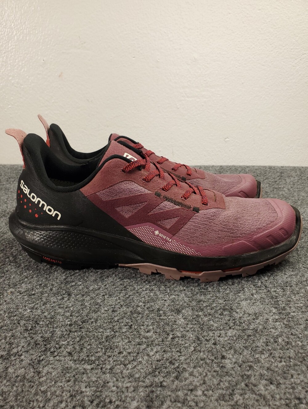 Salomon Outpulse GTX Hiking Shoes 10 Burgundy Black Gore Tex Waterproof Trail